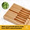 JumblWare Bamboo Knife Block, 17"x 9"x2" Wooden Knife Drawer Organizer for 12 Steak Knives